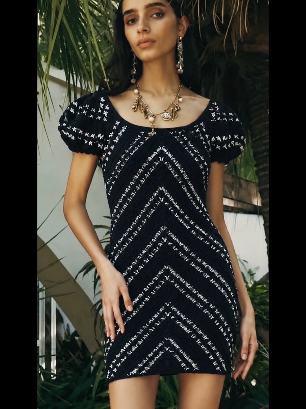SUBOO LEXI CROCHET MINI DRESS (SWIM COVER-UP) SIZE S